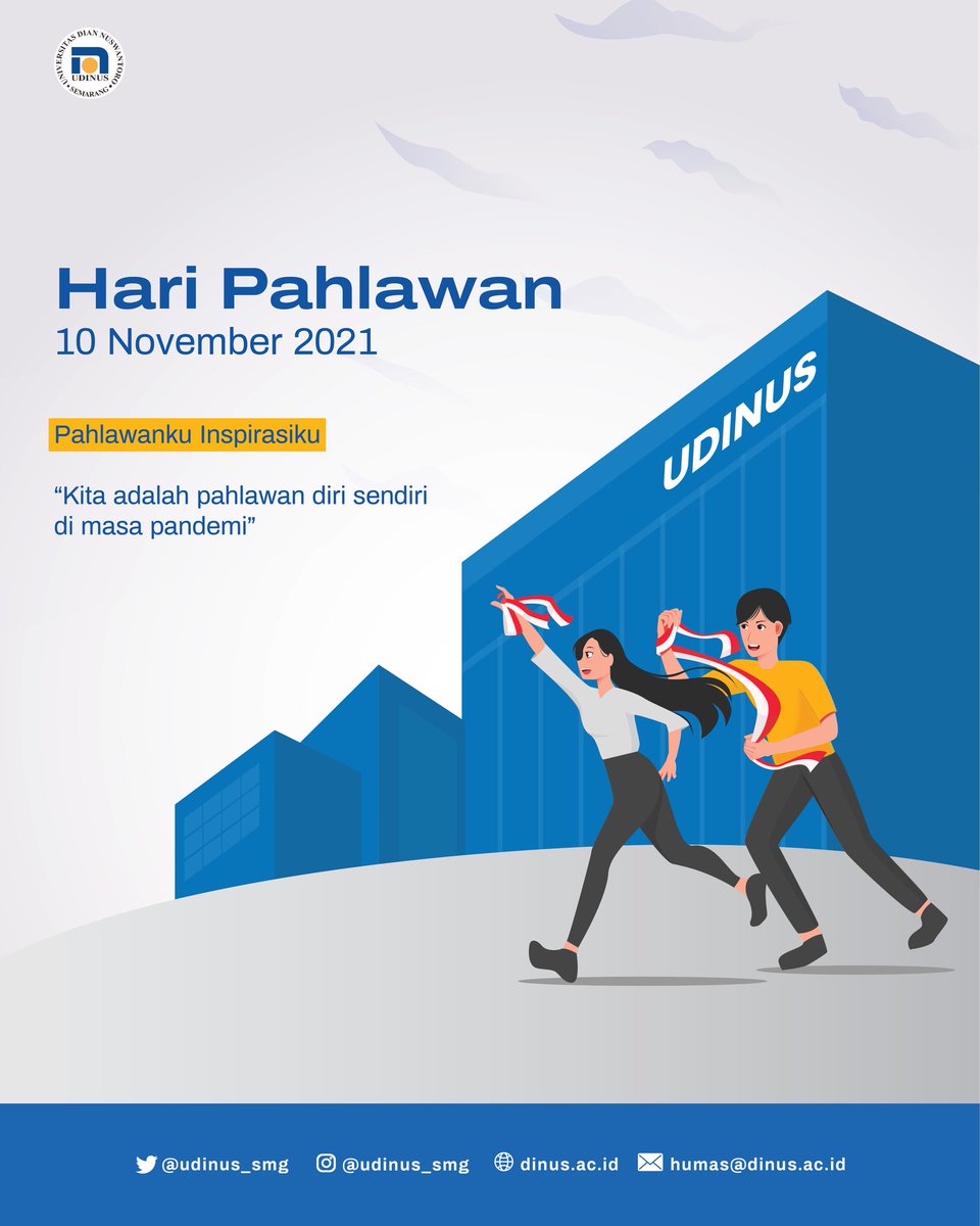 Masa pandemi, diri sendiri adalah pahlawan. Berjuang menjaga protokol kesehatan untuk melindungi diri dan orang lain dari penyebaran virus Covid-19.
Stay Safe Stay Healthy ya Siadiners ✨

#udinus #universitasdiannuswantoro #pedulilindungi #HariPahlawan2021 #pahlawankuInspirasiku