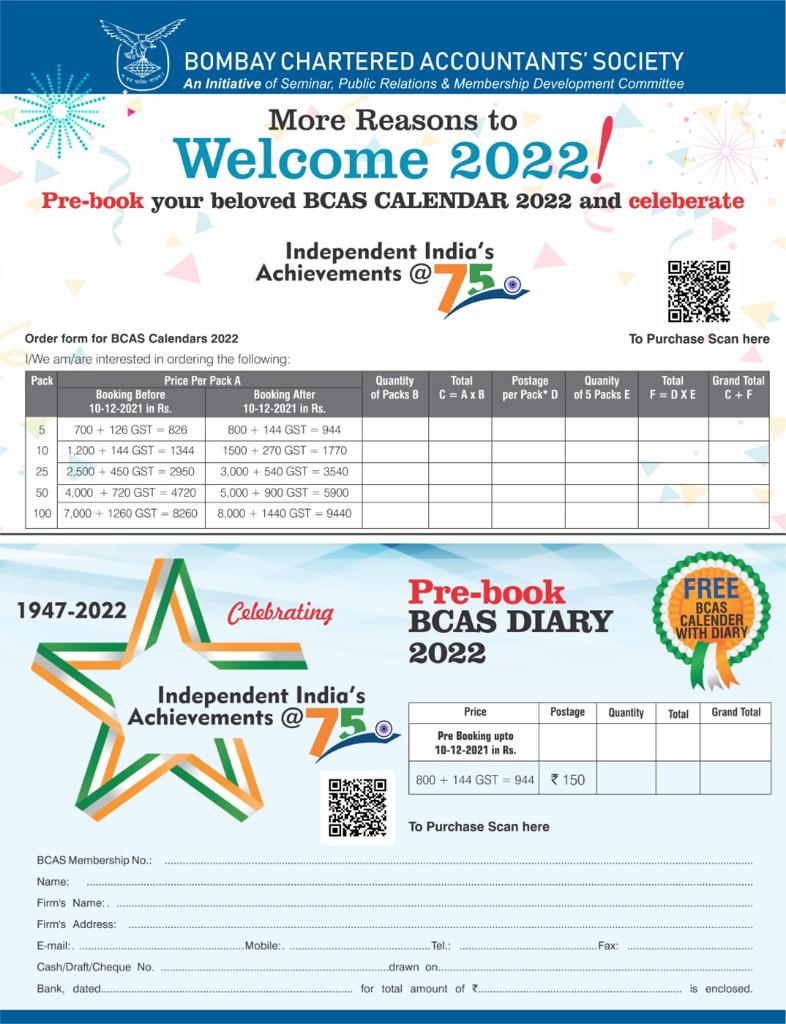 bcasglobal's tweet photo. #Book your #BCAS Annual Calendar 2022 ๐ it will help you in timely compliance with multiple deadlines with various statutes. The relevance of the #BCASCalendar has become more crucial to keep track of critical timelines #Hurry #NEFT #75yearstoIndependence
#independentindia@75 https://t.co/jnf3XSVVRF