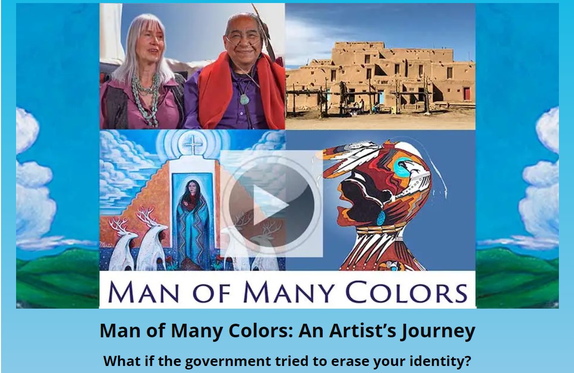 AwakeningInTaos's tweet photo. Sneak Preview: Scenes from MAN OF MANY COLORS 
plus a screening of AWAKENING IN TAOS
Lost in a world he thought he belonged in, until the spirit of Standing Deer's tribe called him home.
11/18/21 - 6:30 PM MST
Tickets here: https://t.co/EbKBnHBeHy https://t.co/tV7by72Fx9