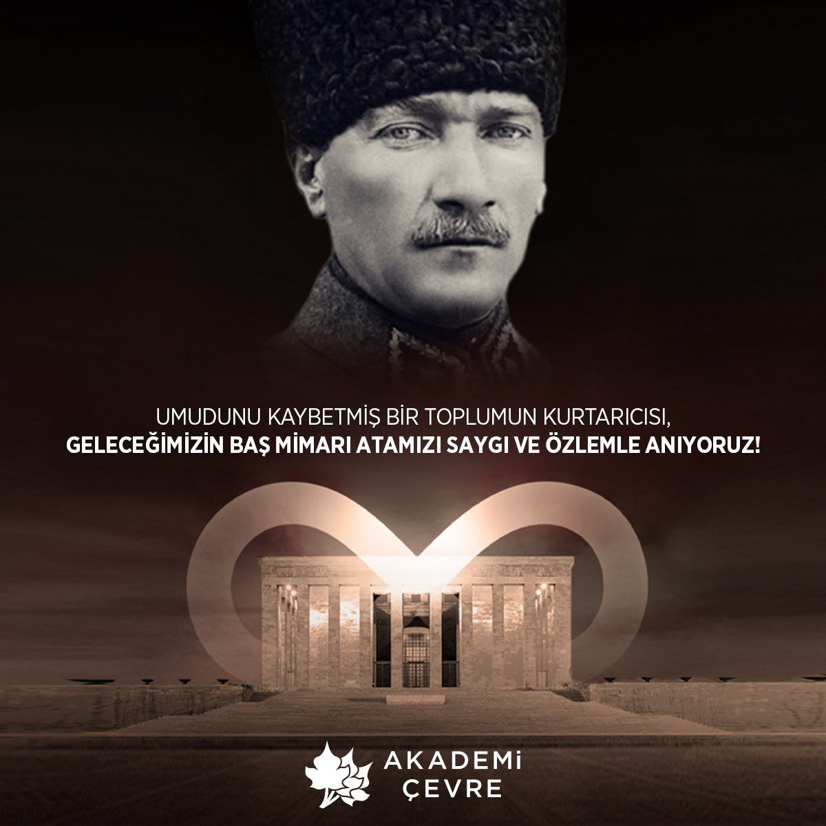 akademicevre's tweet photo. Ulu Önder Mustafa Kemal Atatürk’ ü Vefatının 83. Yılında,
Saygı ve özlemle anıyoruz…🖤
Daima izindeyiz.
#10kasım1938 https://t.co/prXCBGqQj3