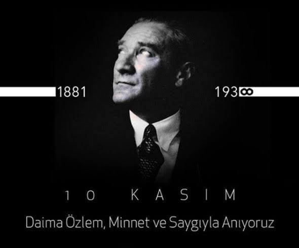 Cumhuriyetimizin kurucusu Ulu Önder Mustafa Kemal ATATÜRK'ü saygı ve özlemle anıyoruz.
#10Kasım