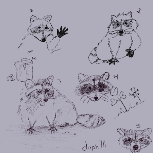 daph711's tweet photo. Wanted to practice drawing some lil racoons... number 3 is my fave <3 https://t.co/BdpBvgwwxT