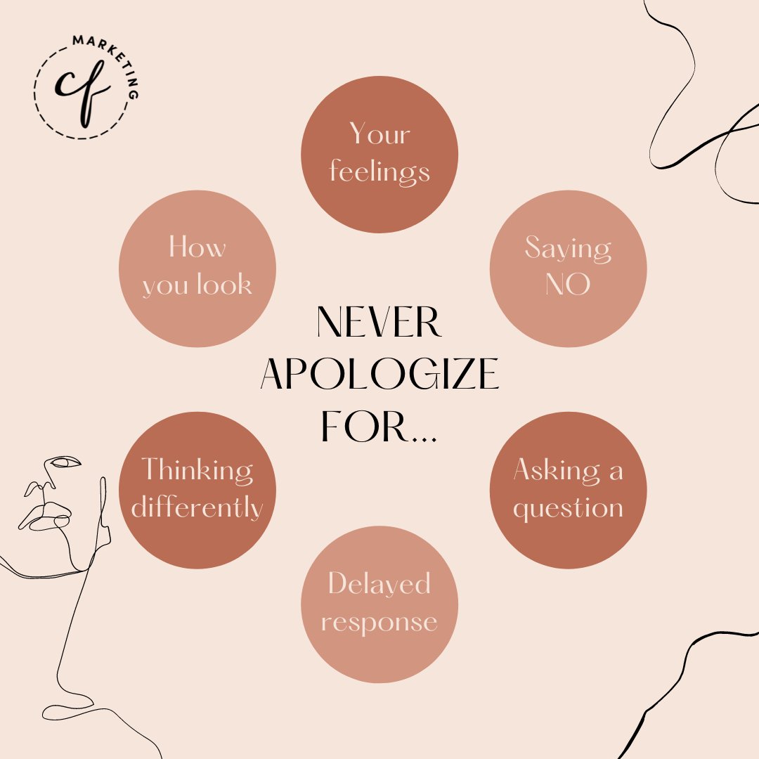 c_fmarketing's tweet photo. Never apologize for being you! ππ» You are amazing just the way you are. β¨ #CFMarketing
#SelfCareFriday #SelfCare #SelfLove #BeYou #ContentCreators #ContentDesigns #Branding https://t.co/HGsIMSnSld