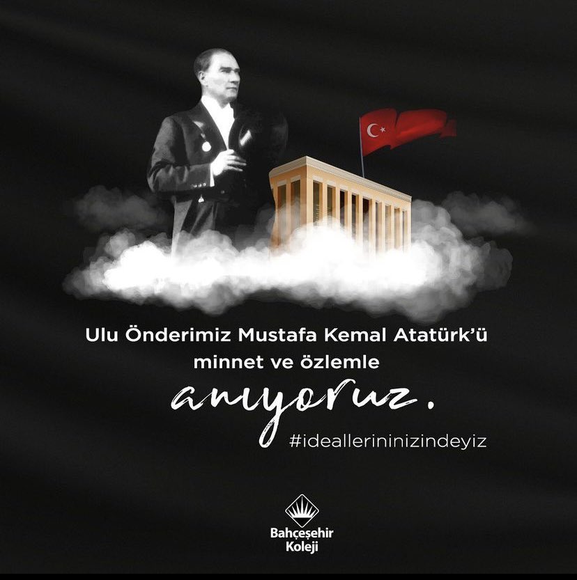 BTeamtema's tweet photo. Ulu önderimiz Mustafa Kemal Atatürk’ü ölümünün 83. yılında minnet ve özlemle anıyoruz. #bahçeşehirkoleji #ideallerininizindeyiz #10kasım #teamtema https://t.co/qvLcx6ikrI