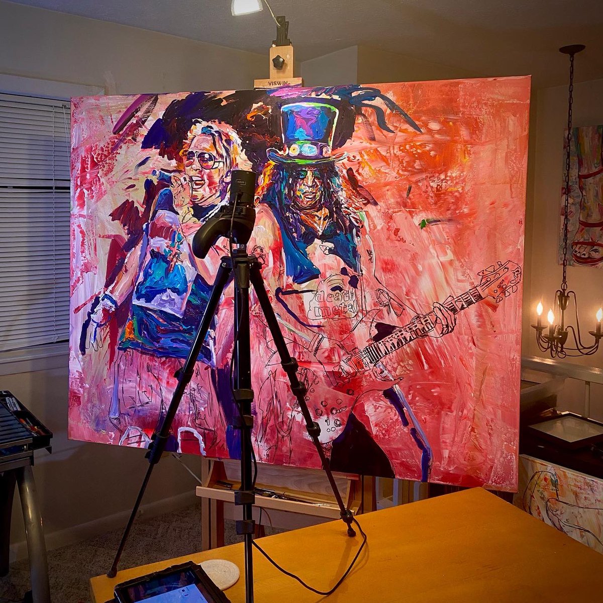 natemichaels's tweet photo. Calling it for the night folks.
✌️😴
#natemichaels #natemichaelsart #viswin #fredrixcanvas #GunsNRoses #wip #painting #art #artdaily #dailypainting #ArtistOnTwitter #artistsupport https://t.co/fGg9SIKFIR