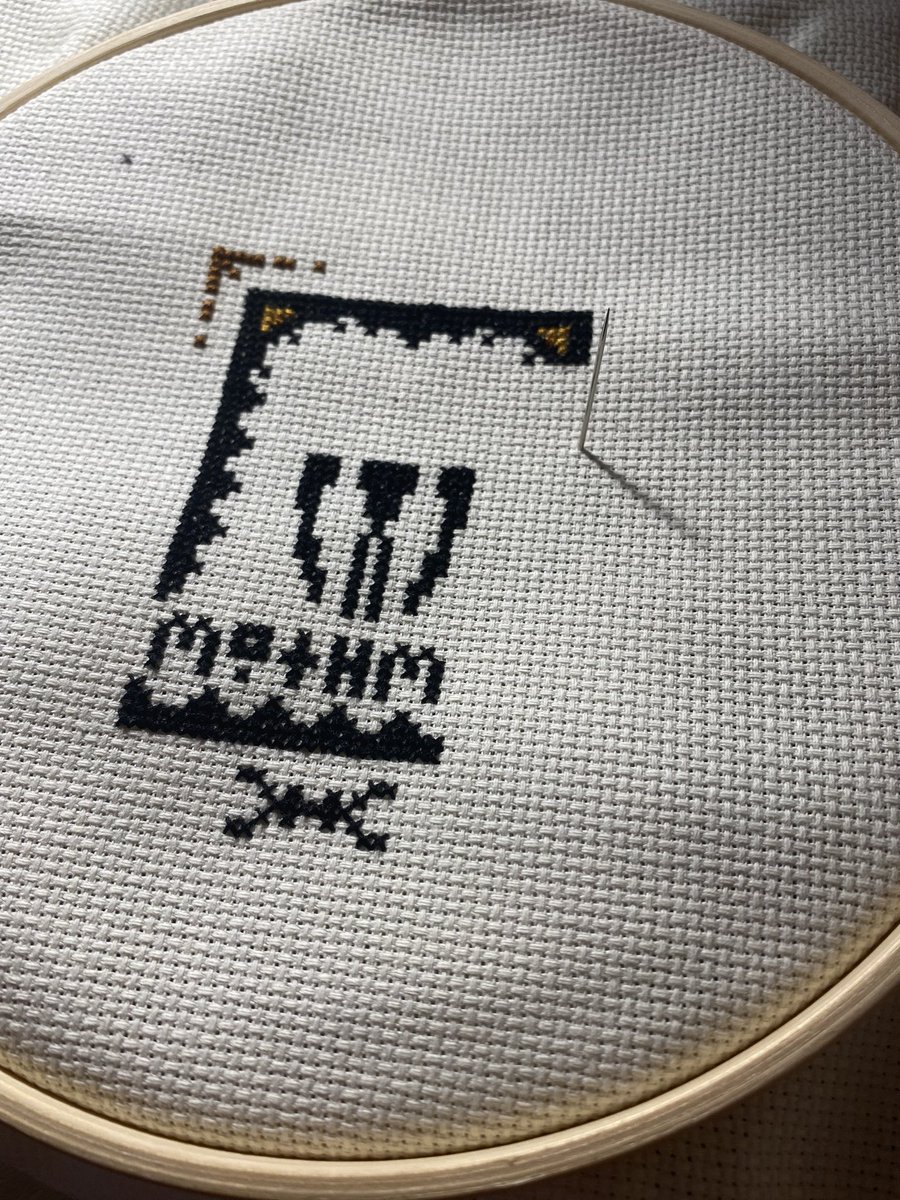 TheOnlyWaterloo's tweet photo. Noticed one of the wings was off by a stitch so between ripping out and redoing as well as having some video I needed to edit didn’t get terribly far into it tonight. #cryptidsal https://t.co/EfJMec008e