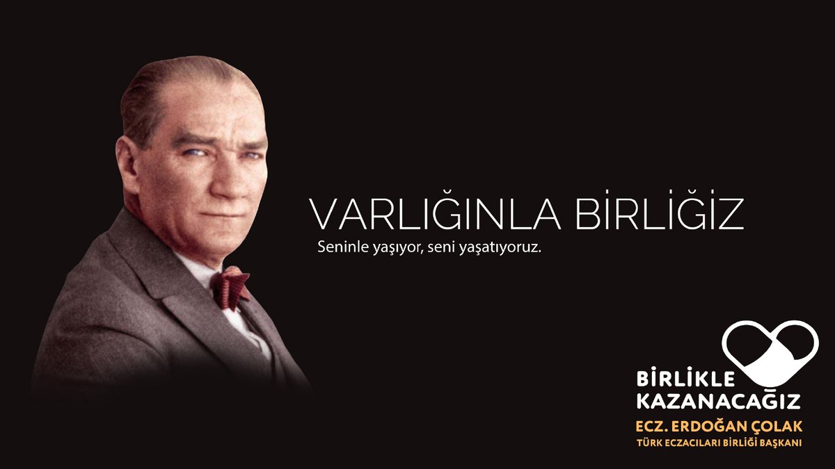 Eşsiz lider Gazi Mustafa Kemal Atatürk'ü saygı, sevgi ve özlemle anıyorum.

Varlığınla Birliğiz.
#10Kasım