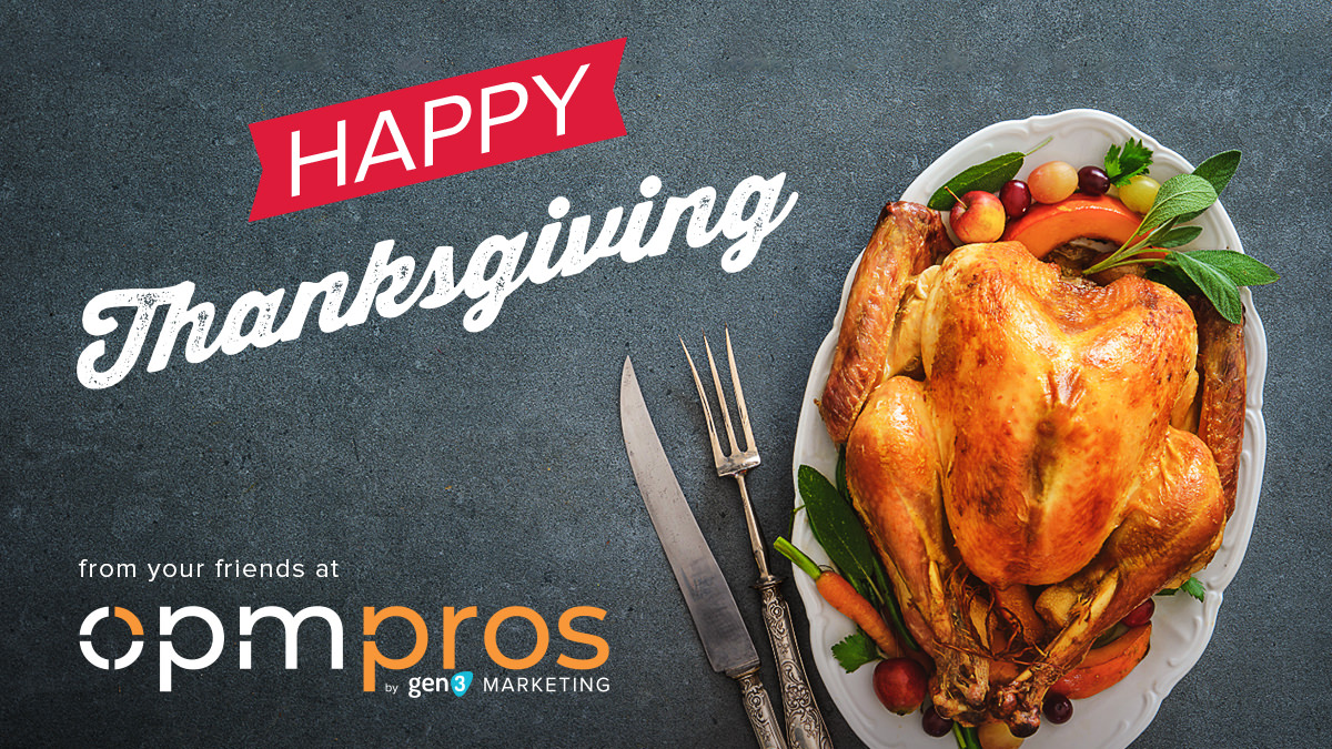 opmpros's tweet photo. Happy Thanksgiving to our partners, clients, and friends in the USA!

We are truly thankful for all of you. Wishing you an abundance of health, happiness and prosperity  throughout the coming year! https://t.co/NXEPeWT1qD