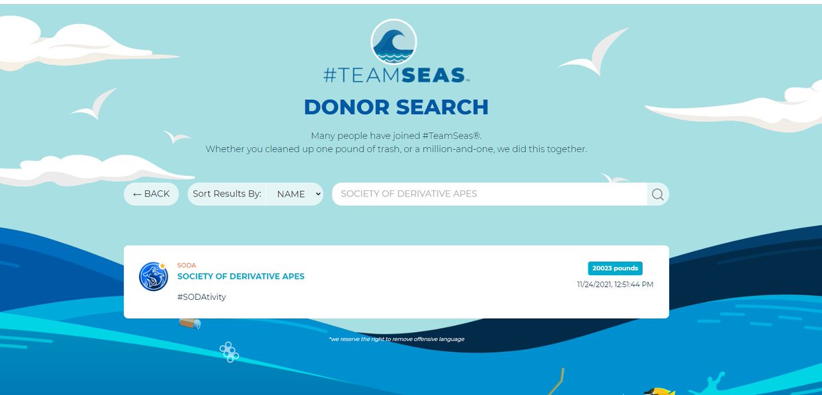 Thanks to all the #SODAtivity that has recently been spread we all just cleaned up 20,000 pounds of garbage from the ocean! 👀🌎 <a href="/MrBeast/">MrBeast</a> <a href="/teamseas/">#TeamSeas</a> Love you all let's all make this world a better place! 💕