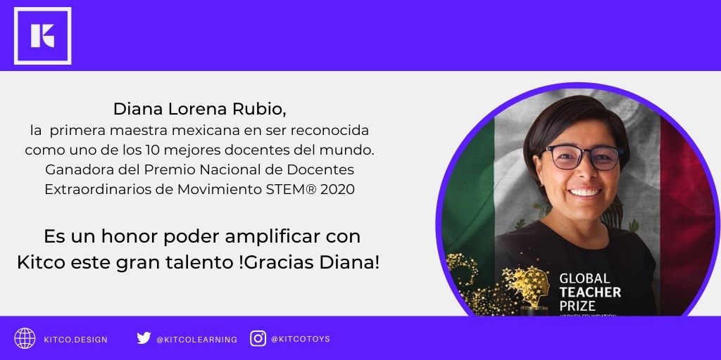 Ella es la mexicana Diana Lorena Rubio, una de las 10 mejores docentes del mundo, para Global Teachers Prize. Nos honra que haya elegido el programa Pioneros Kitco para ampliar su innovadora labor docente. ¡Gracias Diana!  #educaciónstem #STEMeducation #Innovación #PionerosKitCo