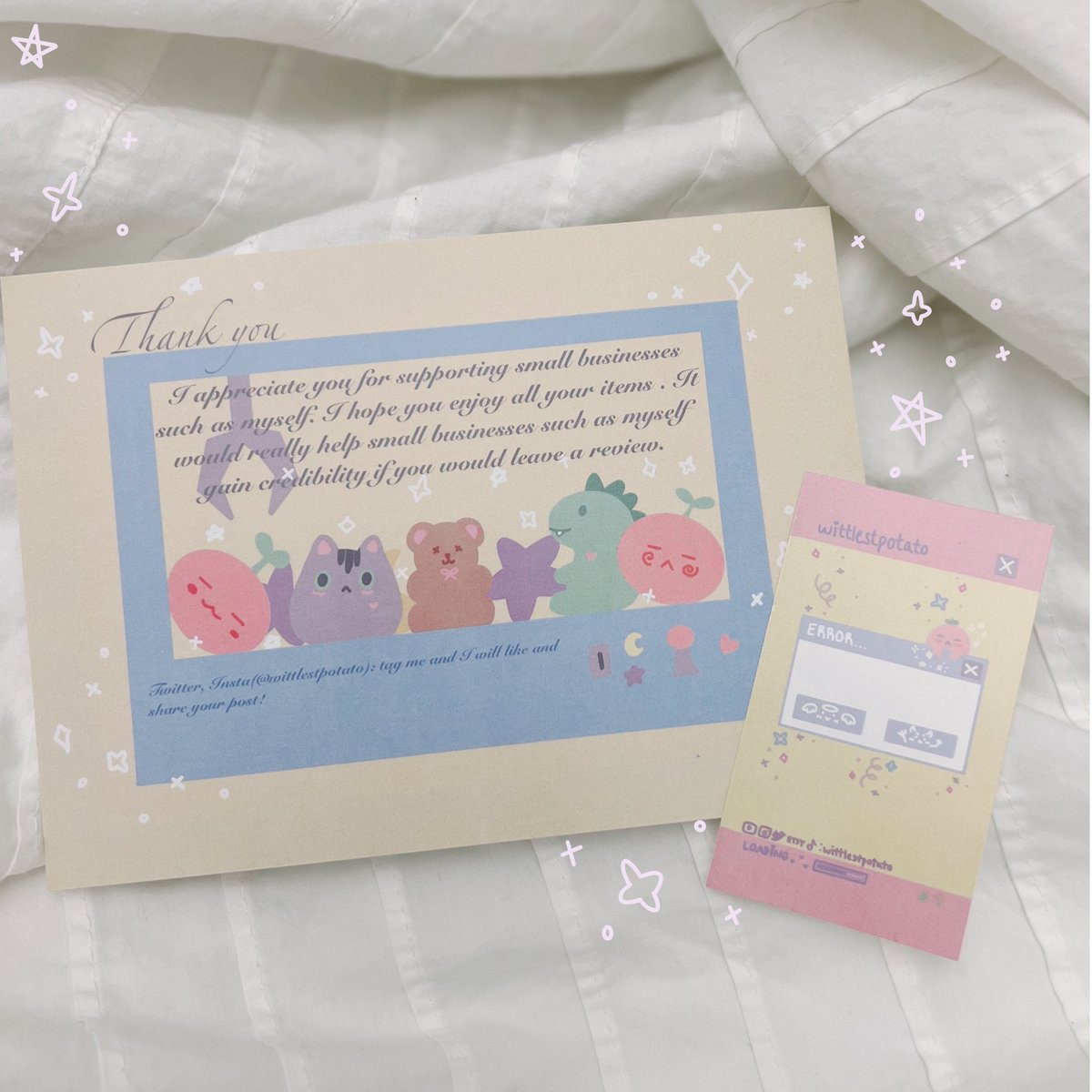 I got my thank you cards and backing cards in yesterday. These will be added to orders this Black Friday and beyond for larger package orders since these cards are pretty large. I will be making cute small ones for smaller orders. More info tba. #SmallBusiness #blackfriday #kpop