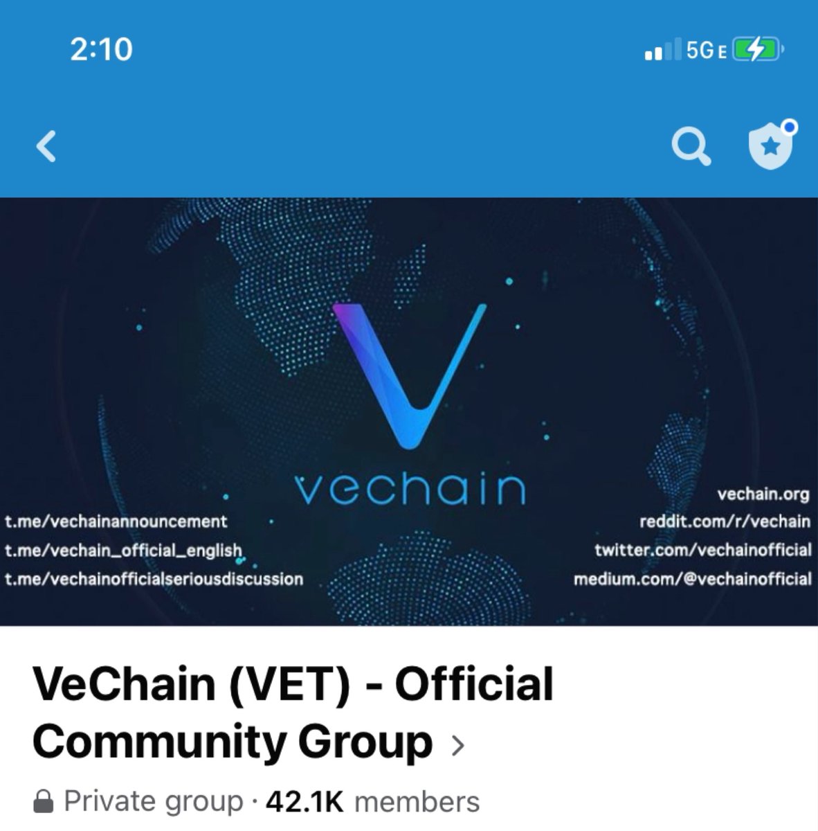 im2piece's tweet photo. We’ll continue growing our VeChain group‼️‼️‼️ 42k+ #AdminAtWork #VeFam Allday Everyday🙌 https://t.co/BrRVfAda8I