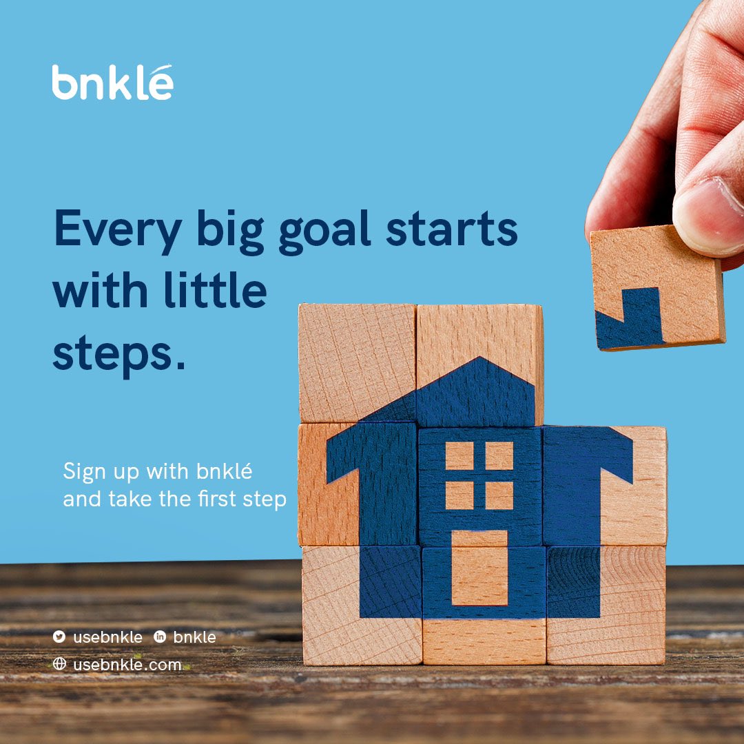 usebnkle's tweet image. Take a small step towards building your home.

Sign up now!

usebnklé.com