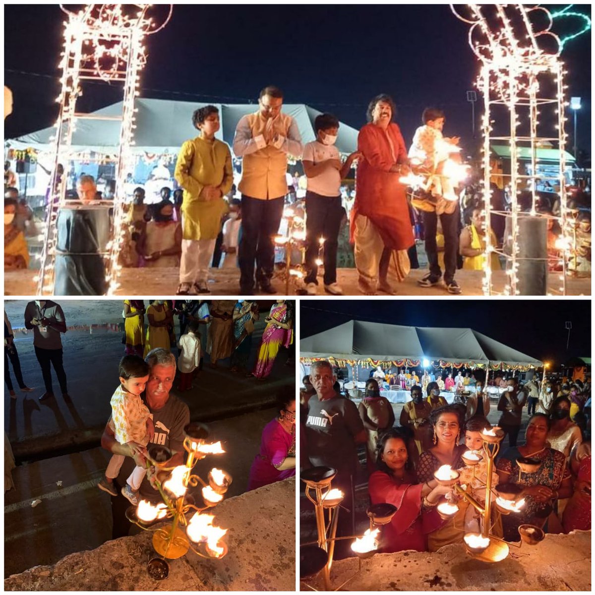 IndiainGuyana's tweet photo. #KartikPurnima-#GangaAarti 
celebrated in #Guyana by Guyana Hindu Dharmic Sabha with Bhajans @ Kitty Seawall in Georgetown
#KartikSnaan #GHDS  #DharmicSabha HC @drkjsrini joins Hon Minister Dr Vindhya Persaud @MEAIndia @IndianDiplomacy @indiandiplomats @ANI @iccr_hq @M_Lekhi https://t.co/6QFNYJ8g4j