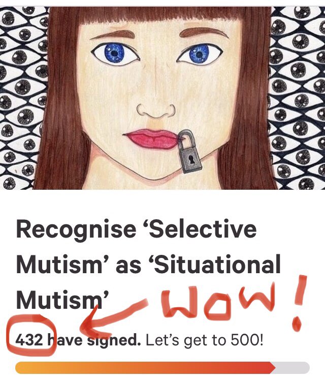 Dhekeliadesigns's tweet photo. THANK YOU for your continued support of my #SelectiveMutism / #SituationalMutism Petition! ♥️

It means alot to me; so many, including professionals, don’t understand this #Disability because of it’s misleading name; your support helps work towards changing it✨

#DhekeliaDesigns https://t.co/ikWOpMwLzD