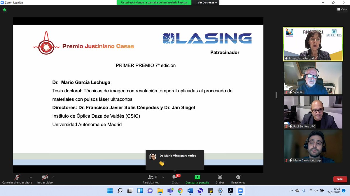Continuamos con el premio Justiniano Casa otorgado por parte de <a href="/inpasvi/">Inmaculada Pascual</a> 
Enhorabuena a Alexander Vallmitjana y <a href="/garcialettuce/">Mario García Lechuga</a>  así como a sus directores de Tesis.