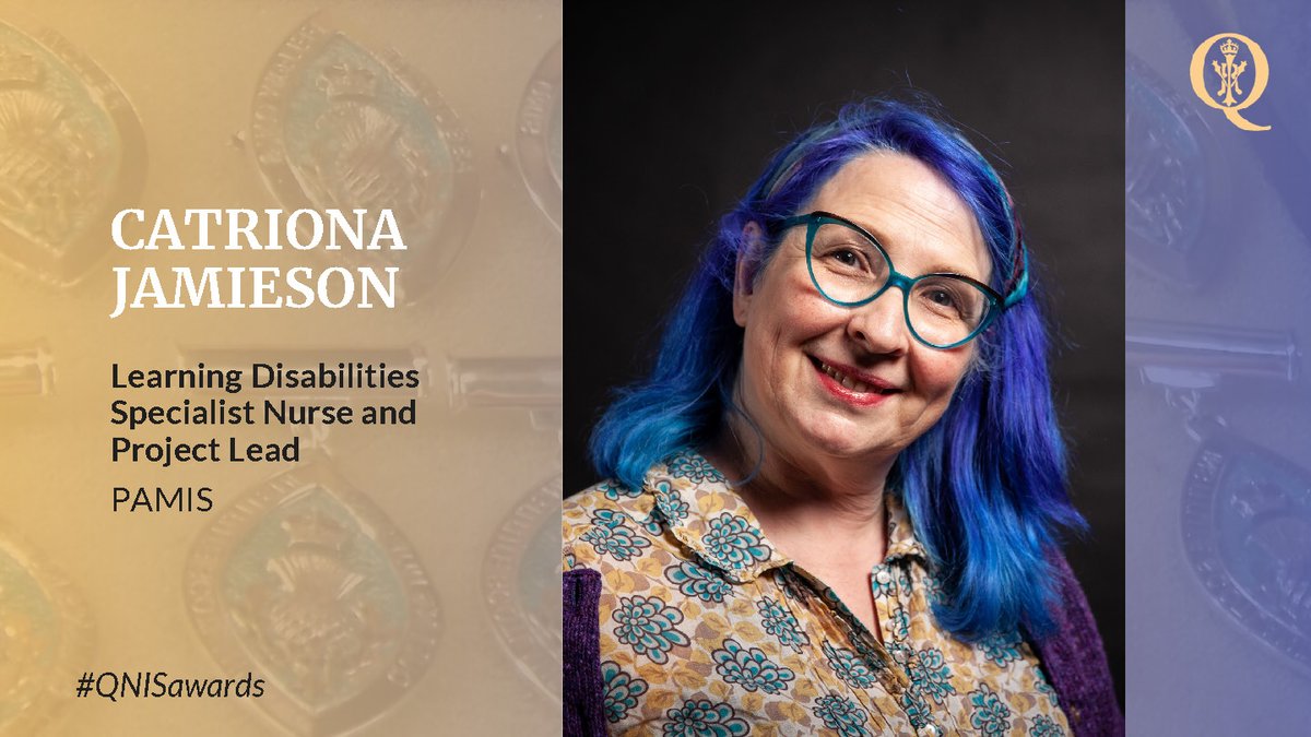 Next it's Catriona Jamieson working with <a href="/PAMIS_Scotland/">PAMIS</a> (a charity promoting a more inclusive society) a Specialist learning disability nurse, influencing everyday inclusion by elevating the voices of people who have profound and multiple, intellectual disabilities. #QNISawards