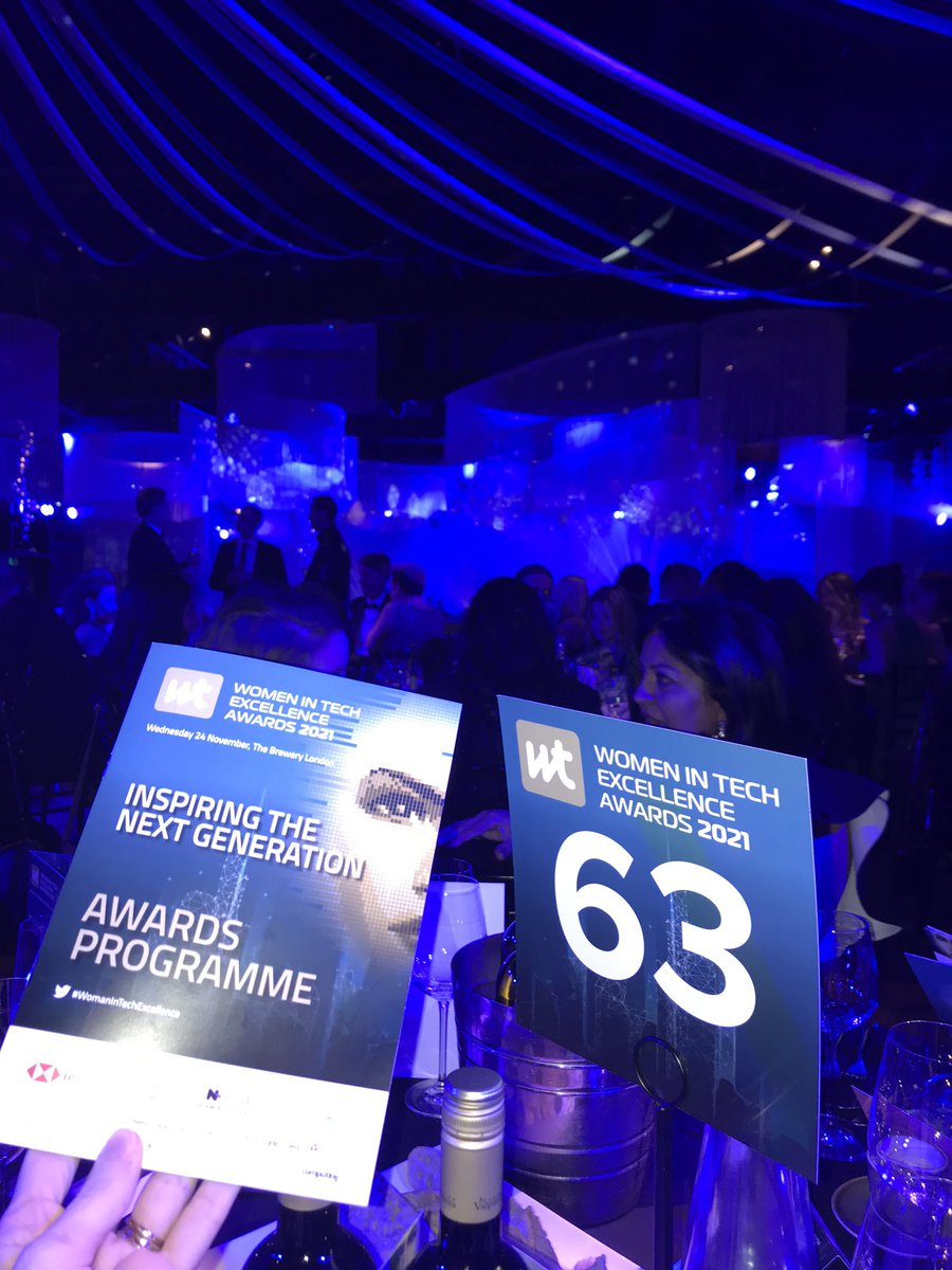 Hello from an excited table 53 at the Women in tech excellence awards 2021. So inspired by the amazing women in the room #womenintechexcellence #competition