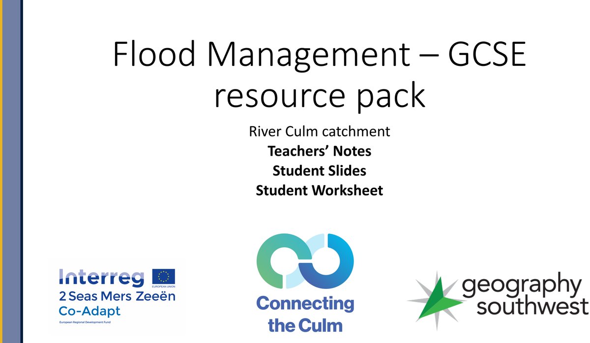 Excited to launch #ConnectingTheCulm educational resource packs for GCSE &amp; A-level on 4 topics using the River Culm catchment as a case study. Produced by @geographysouthwest &amp; free to download - please share far &amp; wide; let us know how you're using them: connectingtheculm.com/library/
