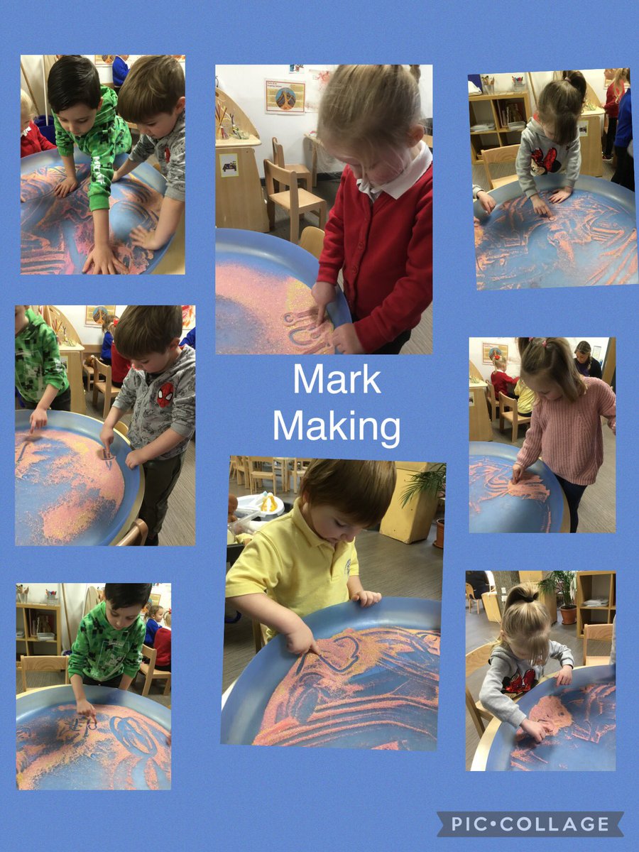 NurseryClackPs's tweet photo. Mark making enable children to represent their thoughts and ideas, investigate a new concept. Mark-Making is not just about early writing, it is a sensory and physical experience which contribute to all the areas of learning and development.#expressingmyself https://t.co/ZXejqdHYt1