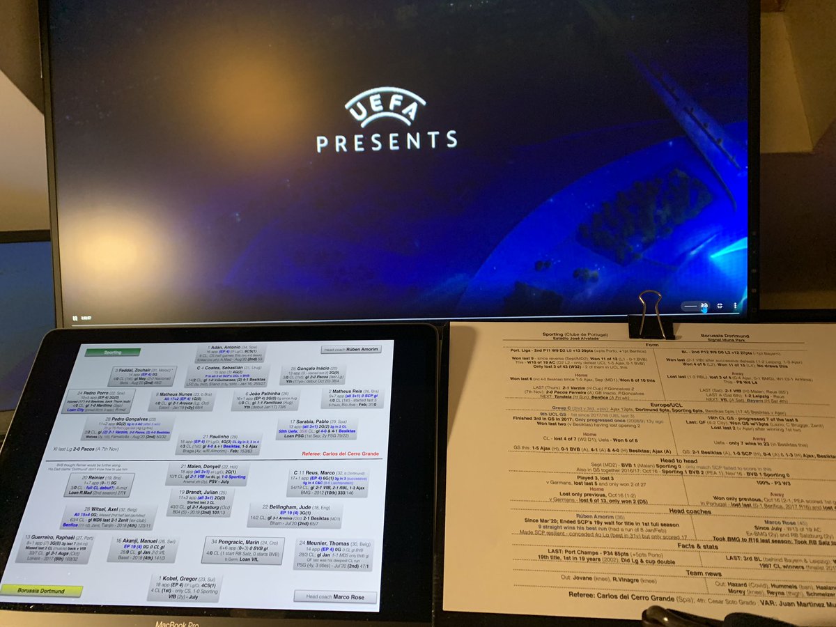 stevenwyeth's tweet photo. All set for a winner takes it all night in Group C @ChampionsLeague. Sporting &amp; Dortmund level on 6pts, with one place in the top two alongside Ajax at stake. Live on BT Sport Extra 3 imminently @btsportfootball https://t.co/jJnAHPFkJ3