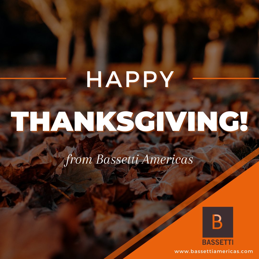 BassettiAmeric1's tweet photo. Here at Bassetti we are thankful for our wonderful and dedicated employees along with our loyal clients and the opportunities we've had to serve them over the years.

Happy Thanksgiving from the Bassetti Americas team! 🦃 #HappyThanksgiving #Thankful #BassettiAmericas https://t.co/6ZN5EhGxlX
