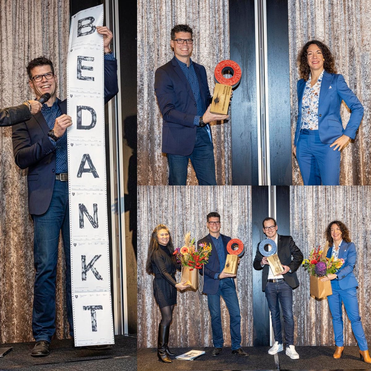 JimD_Online's tweet photo. BEDANKT!! Wat een eer om deze mooie Bruggenbouwer award in ontvangst te nemen! 

Bruggen bouwen naar mooie samenwerkingen doe je altijd samen, dus deze award is een beetje van iedereen waar ik bruggen mee gebouwd heb.
Beesha gefeliciteerd met de titel Starter van het Jaar. https://t.co/LNjsE7cDed