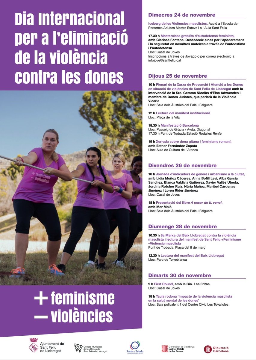 LorenRiderJ's tweet photo. Os esperamos!!
La lucha por una vida libre de Violencias tiene que ser diaria
@PodemosStFeliu https://t.co/ljw7yQudCS