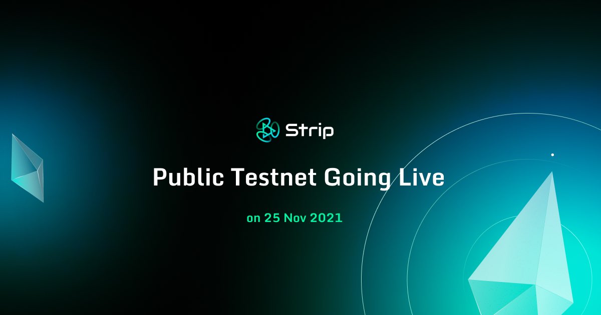 ❌Attention 25.11.2021❌

Launch of the TESTNET from @stripfinance!  

Let's go to the fixed tweet and read more!

Join to see more t.me/stripfinance

#stripfinance  #stripsquad $STRIP