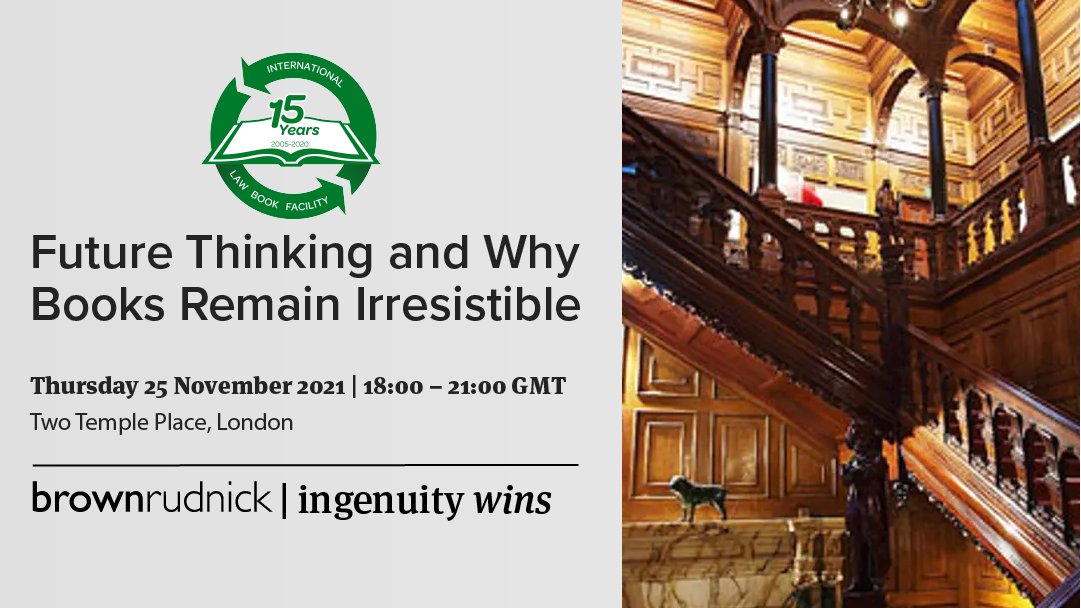 BrownRudnickLLP's tweet photo. Join us for a special party tomorrow to celebrate the legal charity @LawBookFacility (ILBF)s 15th Anniversary. Don't miss out! Find out more and register to attend here: https://t.co/qB1bjuN7SG https://t.co/bKLKCx3r0n