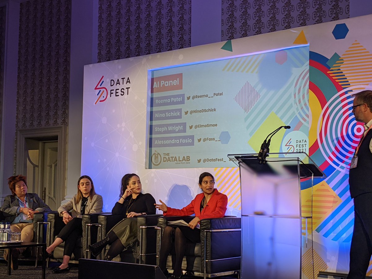 dawnmcarahunter's tweet image. &quot;Even if you have access to digital infrastructure you might have different levels of social capital that affects your ability to benefit from data and the online world&quot; @Reema__Patel talks about the challenge to leave no group behind in #ai revolution. @DataFest_ #DataSummit21