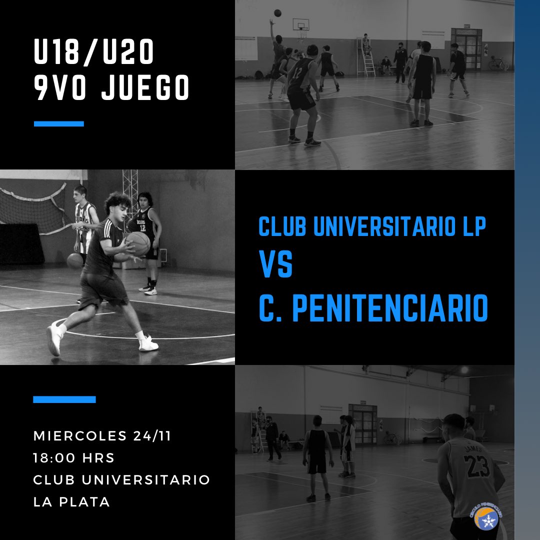 Menores en Acción 💪🏽🏀. 

Nuestros U18 y U20 hoy visitan a <a href="/CULPBasquet/">Universitario Básquet</a> por la 9na fecha del torneo. 

💪🏽 Vamos los pibitos!
🏀 Vamos CirPenLP

#basquetcirpenlp🏀 #cplp💙 #basquetlaplata #menoresmasculino #cirpenlp🏀