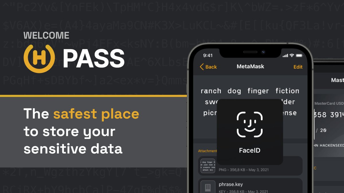 hackenclub's tweet photo. 🥳Hacken has developed a multifunctional sensitive data storage for crypto enthusiasts - hPass. Store your seed phrases, private keys, passwords, and other data in one place and enjoy user-friendly interface

🔥Everyone can use hPass for free

👉Details: https://t.co/v99OtKENBb https://t.co/h0sywbViG7