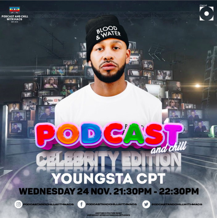 ChannelOTV's tweet photo. One for the culture! 🙌🏿 @YoungstaCpt joins @MacGUnleashed and @Solphendukaa on tonight's #PodcastandChill: Celebrity Edition. Tune in at 21:30 on #ChannelO
#OPodcast
#PodcastandChillwithMacG https://t.co/ZBVV9IZRBu