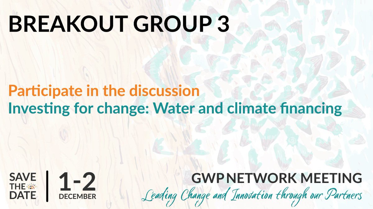 GWPnews's tweet photo. How can we solve #water and #climate issues together with the private sector? Sign up for the GWP Network meeting and hear out from:

➡ Global Water Partnership Mediterranean 

👉 Register: https://t.co/nhw4JPbQGV 

#GWPNetworkMeeting https://t.co/IurIo0b9pc