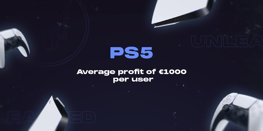 Unleashed ✨

Recent PS5 restocks were a breeze for Unleashed users 🏇

With an average profit of  €1000 per user, our modules prove their consistency again. 

Want to join us?  🔑📬
- Like, Retweet &amp; Tag a friend!