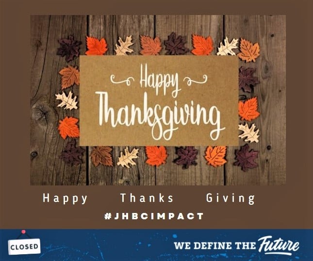 MarketingCSUSB's tweet photo. HAPPY THANKSGIVING!! We will reopen Monday November 29th, 2021. 

“Give thanks not just on Thanksgiving Day, but every day of your life. Appreciate and never take for granted all that you have.” – Catherine Pulsifer

#JHBCImpact🐾🐺💙✨ https://t.co/Apm5ZDEE2m
