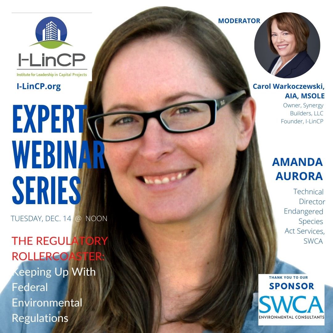 Join Amanda Aurora with @swcaenvironmental 
as she explains how to navigate through the Environmental Regulatory Rollercoaster.

Members: FREE
Sponsors: FREE (LIMITED)
Non Members: $25 
Event Sponsor: SWCA

Register here: i-lincp.wildapricot.org/event-4578731

#environmentalregulation #ESA
