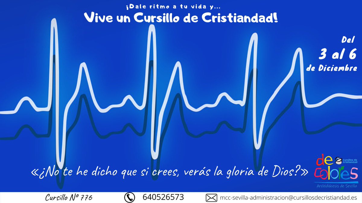 ¿Te gustaría pasar una Navidad especial? Pasa un fin de semana con nosotros. Dale ritmo a tu vida…
Y VIVE UN CURSILLO DE CRISTIANDAD!
 #deColores #mcc #cursilloCristiandadSevilla