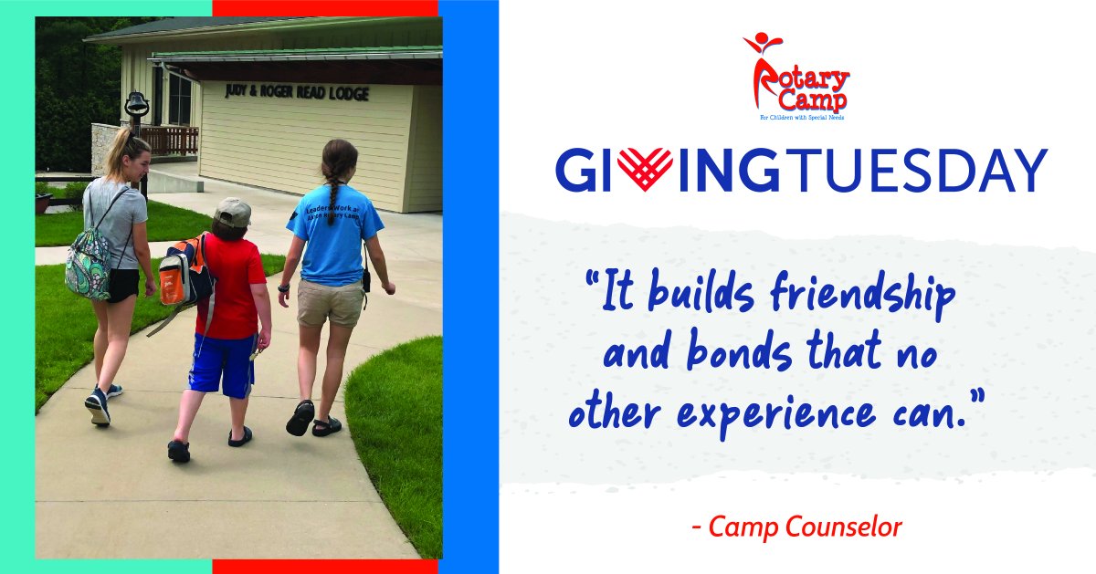 There is no better time to give thanks than this week. Why are YOU grateful for Rotary Camp?  Consider giving a gift to Rotary Camp this year on #GivingTuesday, happening this year on November 30th, 2021! gotcamp.org/rotary-camp-do…