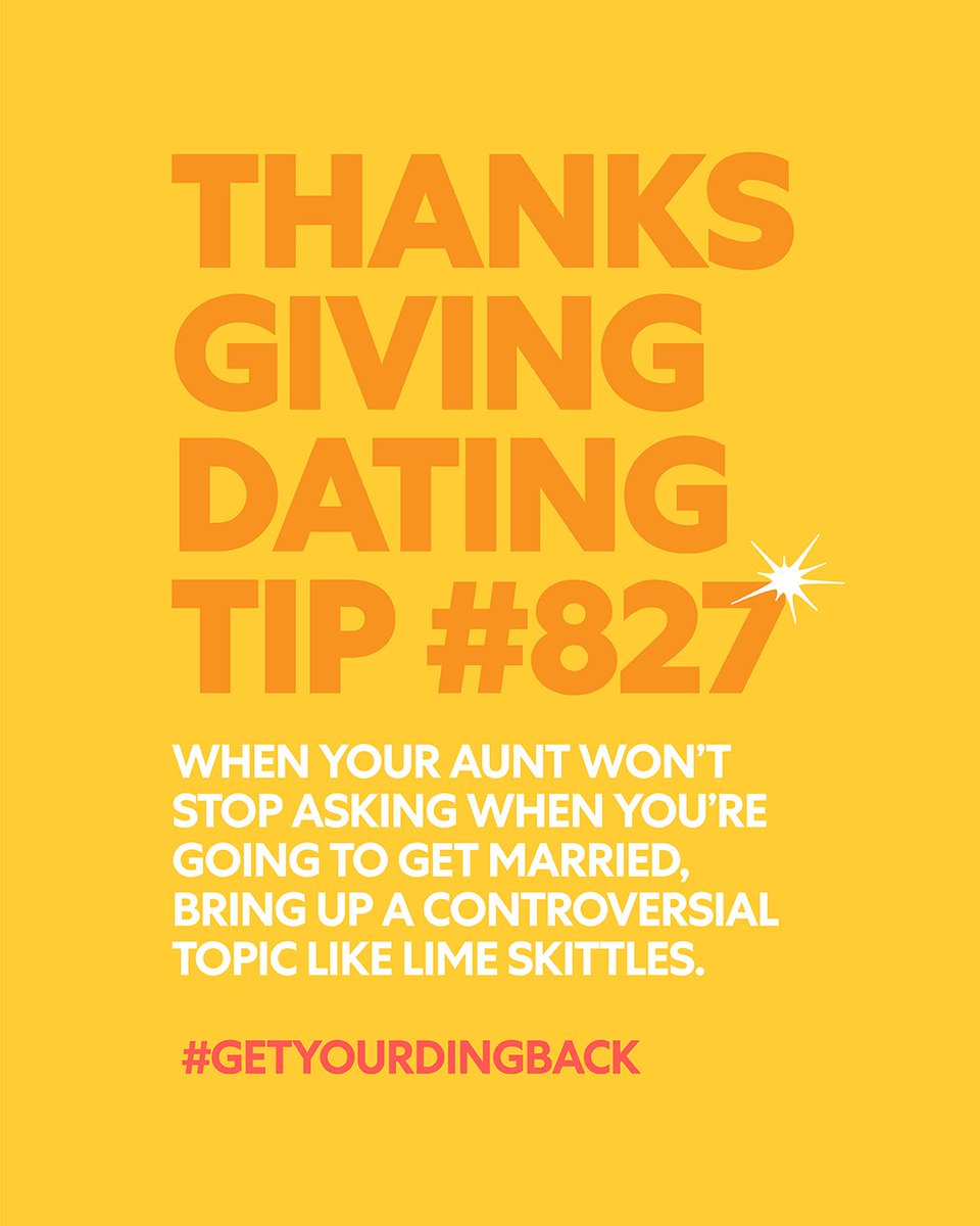 OrbitGum's tweet photo. We can't stop your aunt from saying things she doesn't mean, but we sure can distract her. Shout out @Skittles #GetYourDingBack #Thanksgiving https://t.co/qJF2TwdDIF