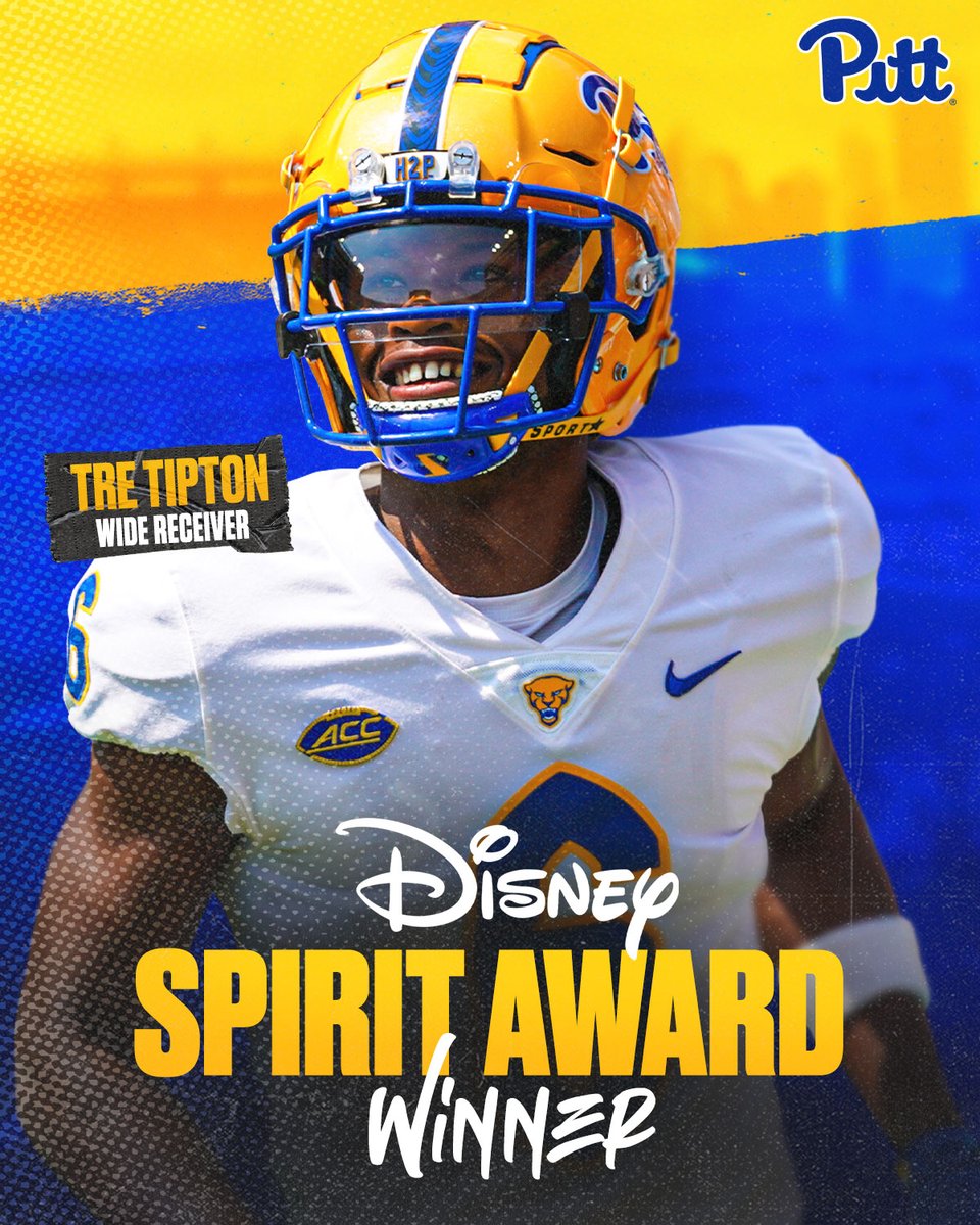 The <a href="/Disney/">Disney</a> Spirit Award 🏆 

Pitt's Tre Tipton has been named college football's most inspiring figure this year!

bit.ly/TiptonDisney

#H2P » <a href="/ESPNCFB/">ESPN College Football</a>