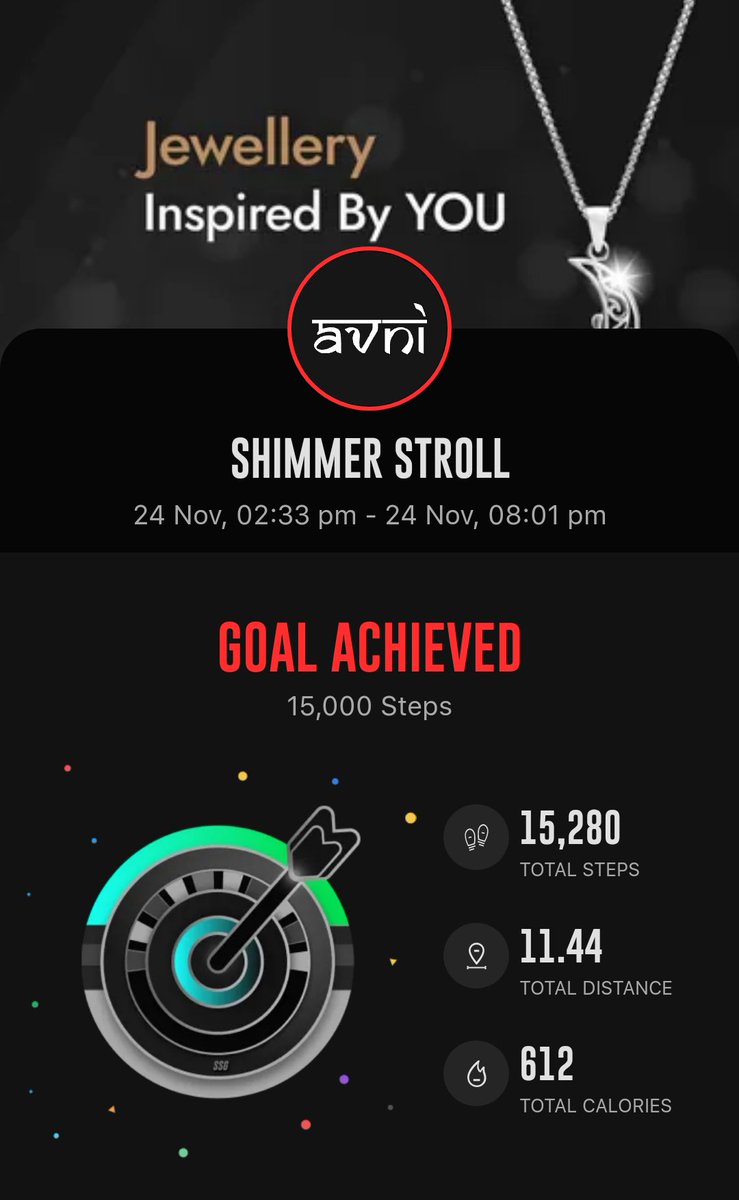 nfly_drago's tweet photo. @StepSetGo #15ksteps #11km #600cal #avni #shimmerstroll https://t.co/tiDITjpE2m