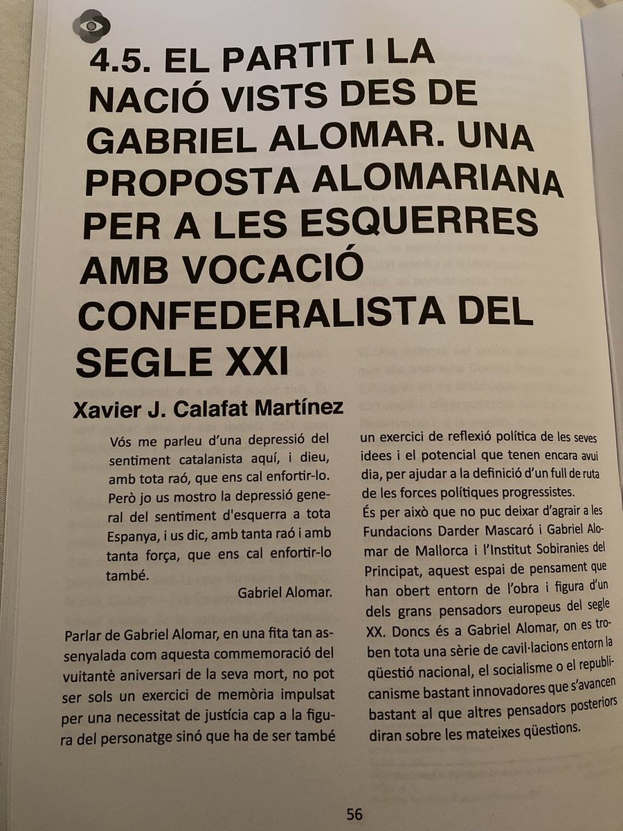 X_Calafat's tweet photo. Un autèntic honor participar en aquest número de #LAltraMirada de les fundacions @dardermascaro, sobre Gabriel Alomar. Gràcies a @antonitrobat i a @MariaMargalida1 per la invitació (i la paciència).

Pensar amb Alomar el partit i la nació! https://t.co/pKo5UQONI2
