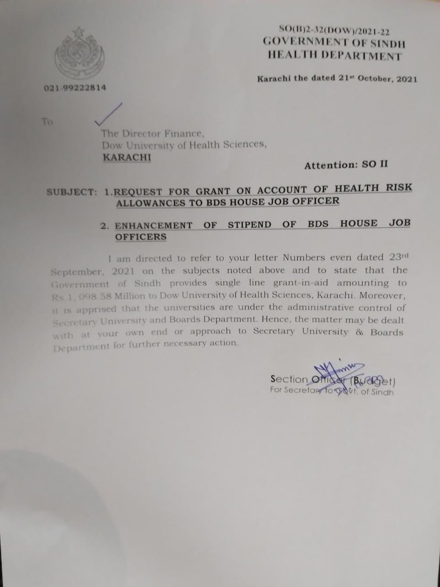 SamanAr60811421's tweet photo. Dow University oF Health &amp; Sciences is currently paying stipend of 20k per month to Dental HOs while our rightful pay is 45k set by Govt &amp; PMC.MBBS HOs are getting 45k.We rejected this discrimination against BDS HOs #JusticeForDUHSDentalHouseOfficers @BBhuttoZardari  @pmc_gov_au https://t.co/ylbVfaZTMP