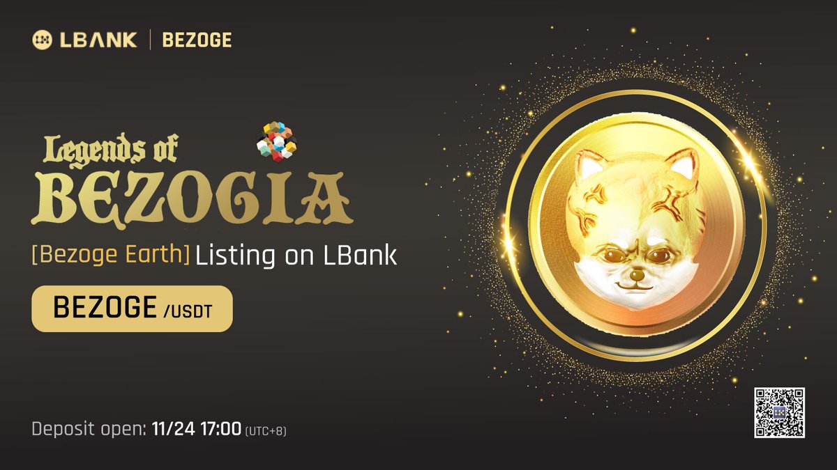 ZogiLabs's tweet photo. Are you as excited as we are with our listing on @LBank_Exchange?

1 hour to go before the deposit opens. Trading opens tomorrow, November 25 23:00 (UTC+8).

Spread the word.

#Bezoge on #LBank
#LegendsOfBezogia 
#PlayToEarn #Metaverse
#NFT #NFTs #P2E
#PlayToEarnGame https://t.co/zc7imDsSFk