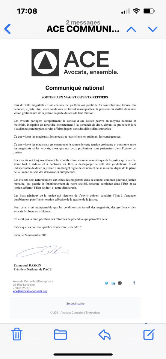 Soutien aux #magistrats et #greffiers <a href="/ACEavocats/">ACE</a> #justice exsangue #moyens insuffisants