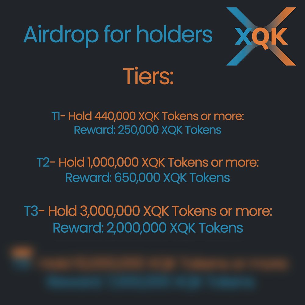 officialXQK's tweet photo. 🚨Tier 3 reveal🚨
  Things are heating up❗️🚀🪂
 #XQK #XRP #XRPL #XRPtheStandard #XRPArmy #Airdrops #XUMM #XRPLcommunity #Trustline #XummAirdrop #XummCommunity #charity https://t.co/LpqjJXAWTK
