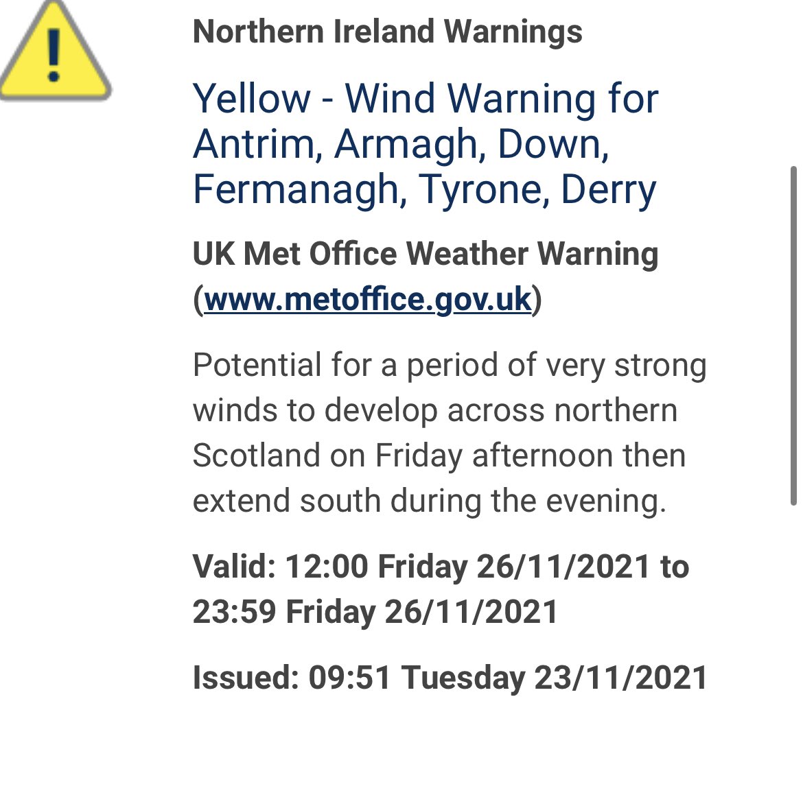 barrabest's tweet photo. Weather warnings now issued across 7 Ulster counties by @MetEireann &amp; @metoffice ahead of stormy weather on Friday &amp; Saturday. Disruption is likely, especially towards the north coast. Severe gales are forecast.  Stay tuned. https://t.co/JBRQRzoYYK