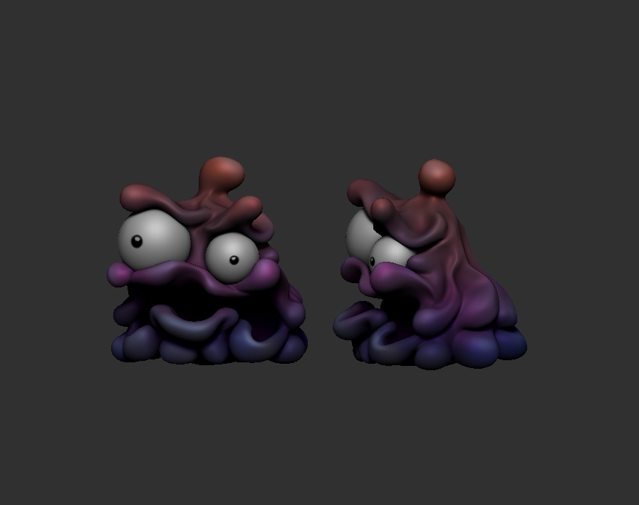 Oil Critter render. This character will pose a hazard to Brobot and either kill him or affect his movement, we haven’t decided yet. #gamer #gamedev #indiedev #gameart #brobot #brobotics #3dmax #maya